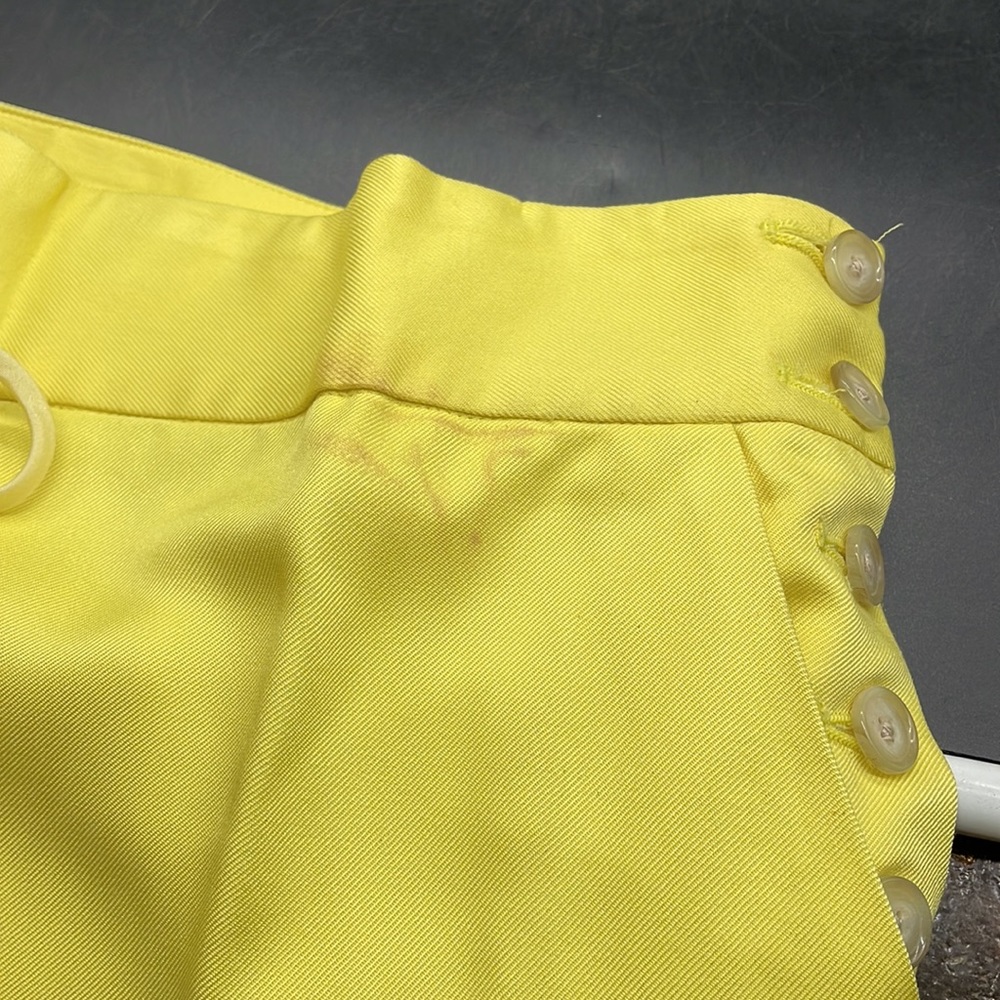 Lemon Yellow Silk Wide Leg Pants Size 6 - Picture 7 of 7